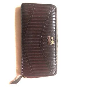Coach Gathered Leather Zip Wallet